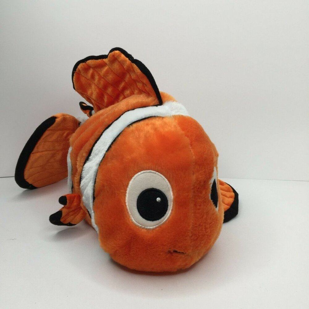 Disney Store Finding Nemo 18" Plush Orange  White Clownfish Stuffed Animal